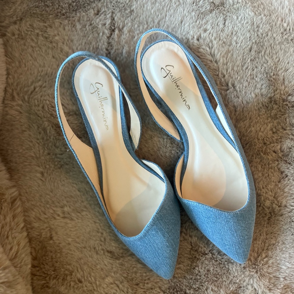 Guilhermina Denim Slingback Flats